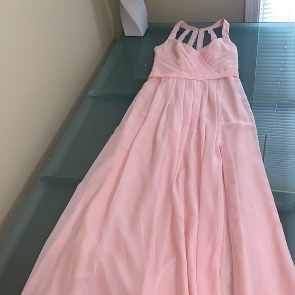 Jj’s House Soft Pink Chiffon Wedding Guest Dress Flowy Gown Size 10 - Picture 1 of 9